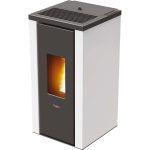 PEGASO Pelletofen Vera Stahl Weiß 7 kW mit Automatik