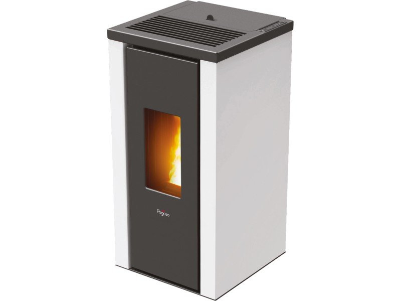 PEGASO Pelletofen Vera Stahl Weiß 7 kW mit Automatik