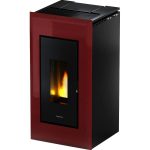 Freepoint Pelletofen Vega Stahl Bordeaux 10,5 kW mit Automatik