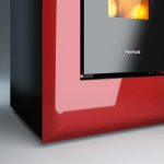 Freepoint Pelletofen Vega Stahl Bordeaux 10,5 kW mit Automatik