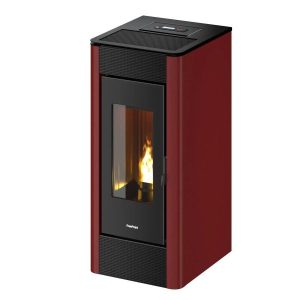 Freepoint Pelletofen Indi Stahl Bordeaux 7 kW mit Automatik