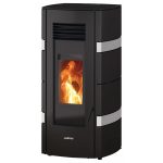 Justus Pelletofen Sia Stahl Schwarz-Weiß 8 kW mit Automatik