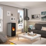 Justus Pelletofen Sirkos Aqua 2.0 Stahl Taupe 9,4 kW wasserführend