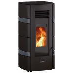 Justus Pelletofen Sia Stahl Schwarz-Anthrazit 8 kW mit Automatik