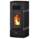Justus Pelletofen Sia Stahl Schwarz-Anthrazit 8 kW mit Automatik