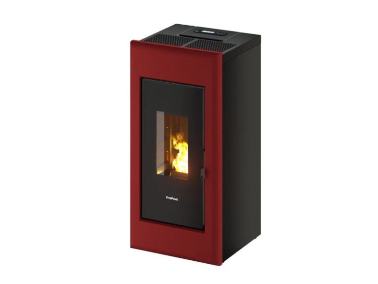 Freepoint Pelletofen One Airtight Stahl Bordeaux 7 kW