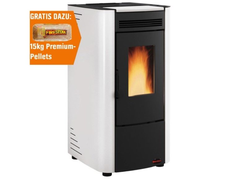 Firefix Pelletofen Ketty Stahl Schwarz-Weiß 6,3 kW