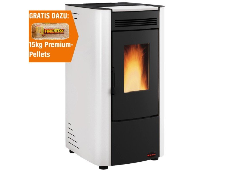 Firefix Pelletofen Ketty Stahl Schwarz-Weiß 6,3 kW