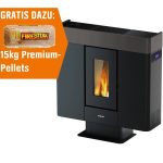 Freepoint Pelletofen Moon Stahl Bordeaux 10 kW mit Automatik