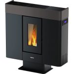 Freepoint Pelletofen Moon Stahl Bordeaux 10 kW mit Automatik
