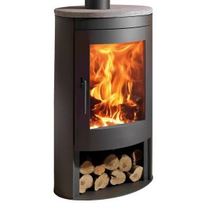 Panadero Oval 1 Kaminofen Stahl Schwarz 8,7 kW