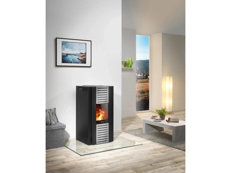 Justus Pelletofen Sirkos 2.0 Stahl Schwarz 6 kW mit Automatik