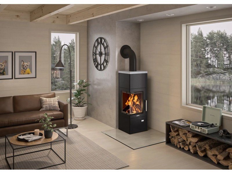 Justus Kaminofen Diego Wärme+ Schwarz 6 kW
