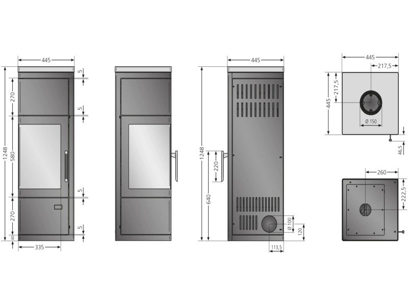 Justus Kaminofen Diego Wärme+ Schwarz 6 kW