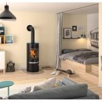 Justus Kaminofen Faro 2.0 Top Stahl Schwarz mit Glas-Abdeckplatte 6 kW