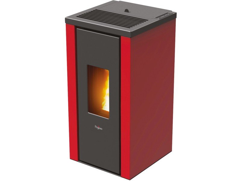 PEGASO Pelletofen Vera Stahl Bordeaux 7 kW mit Automatik