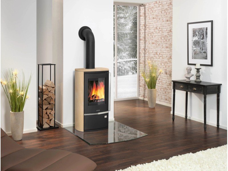 Justus Rento R II Kaminofen Sandstein Schwarz 6 kW mit Automatik