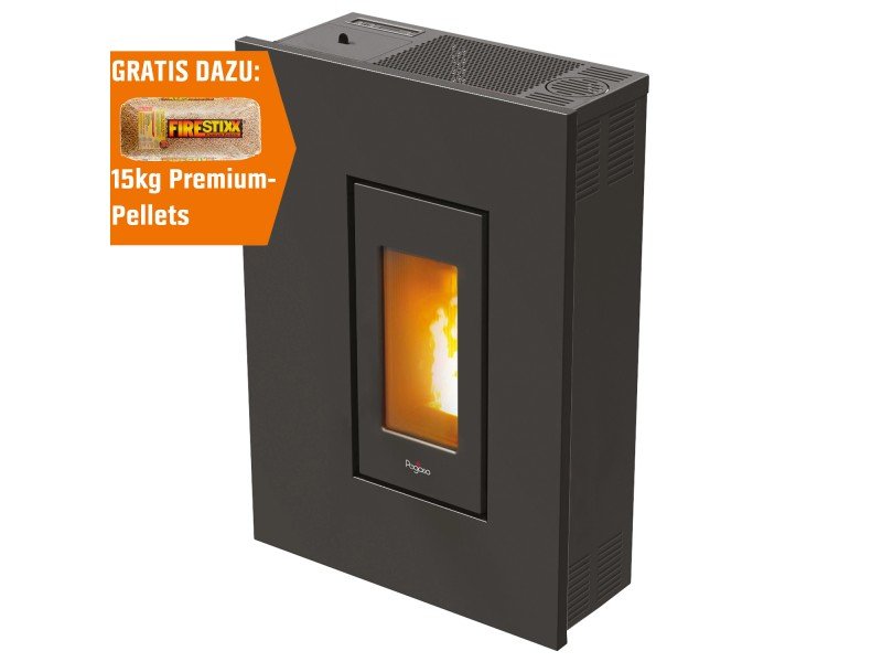 PEGASO Pelletofen Madison Stahl Anthrazit 5,3 kW mit Automatik