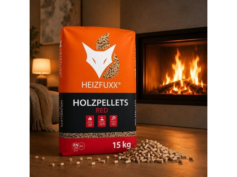 Heizfuxx Red ENplus A1 Holzpellets Hartholz 15kg x 20 Sack 300kg Palette