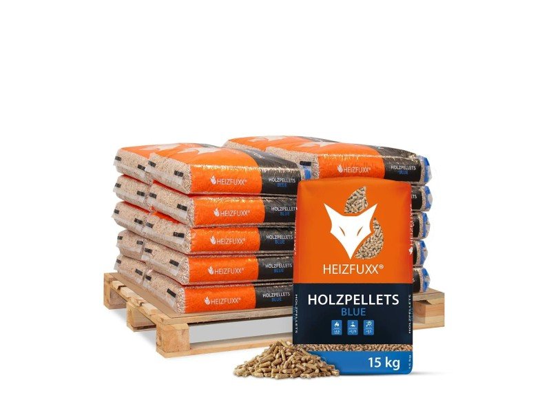 Heizfuxx Blue ENplus A1 Holzpellets Weichholz 15kg x 2 Sack 30kg