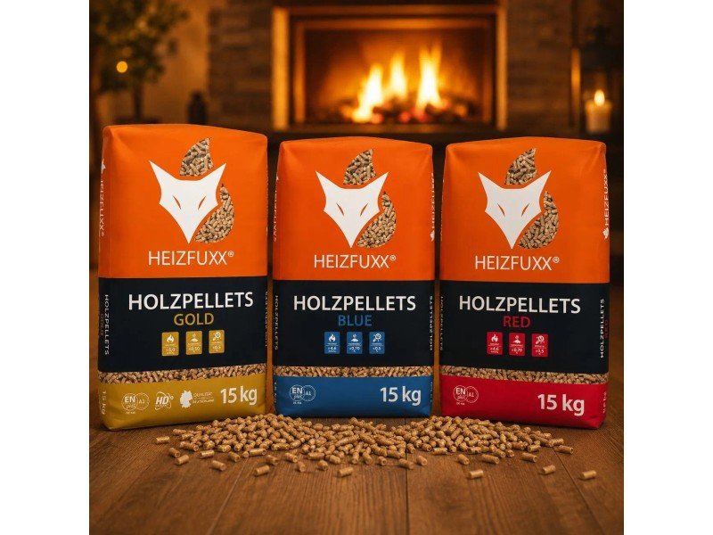 Heizfuxx Red ENplus A1 Holzpellets Hartholz 15kg x 65 Sack 975kg Palette