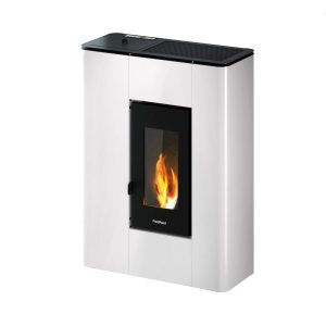 Freepoint Pelletofen Roxy Stahl Weiß 7 kW