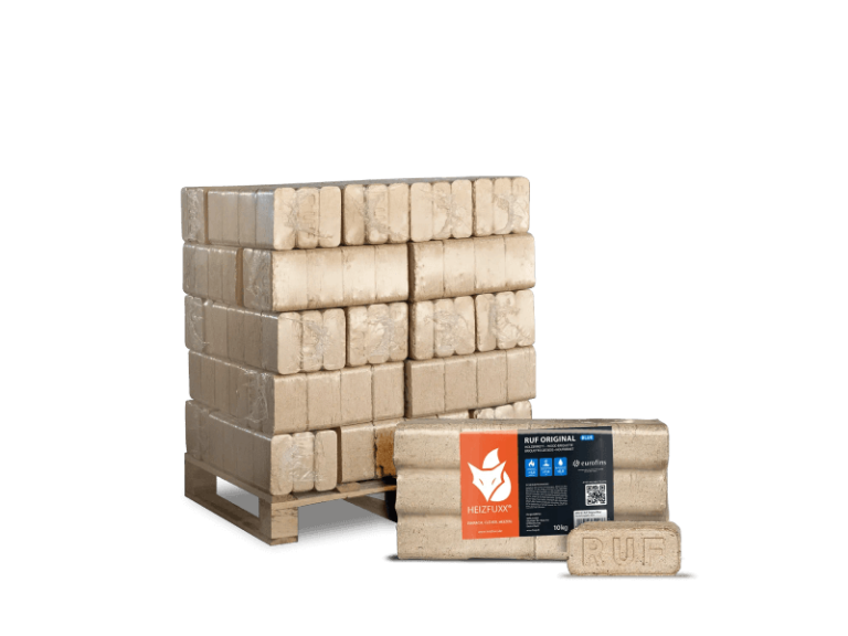 Heizfuxx RUF Original Blue Holzbriketts Nadelholz 10kg x 30 Gebinde 300kg Palette