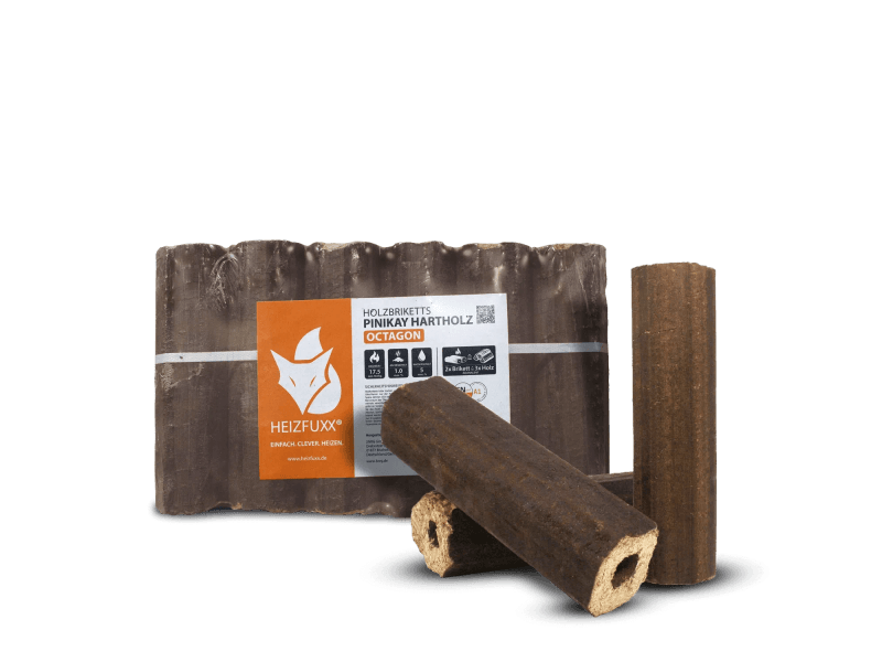 Heizfuxx PiniKay Octagon Holzbriketts Hartholz 10kg x 30 Gebinde 300kg Palette