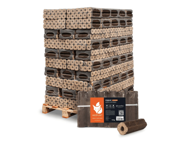 Heizfuxx PiniKay Octagon Holzbriketts Hartholz 10kg x 96 Gebinde 960kg Palette