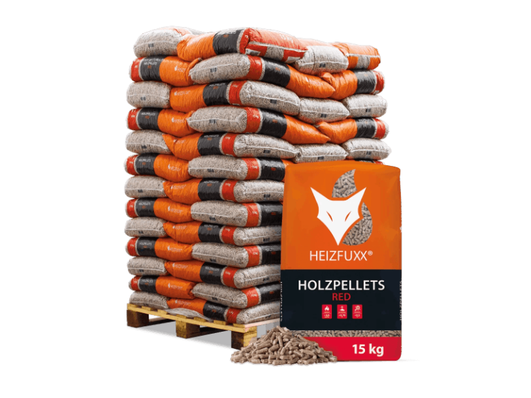 Heizfuxx Red ENplus A1 Holzpellets Hartholz 15kg x 65 Sack 975kg Palette