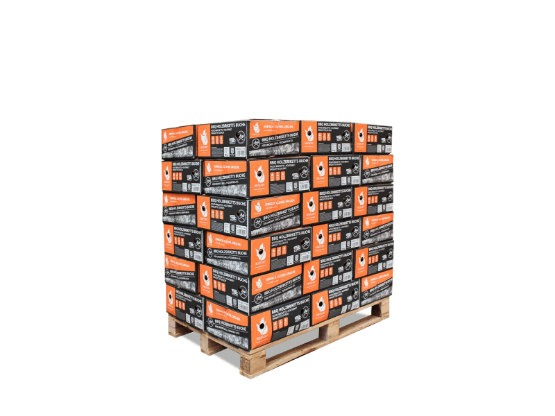 Heizfuxx BBQ-Buchenholzbriketts 18kg x 18 Gebinde 324kg Palette