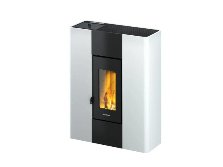 Freepoint Pelletofen Roxy Stahl Weiß 7 kW