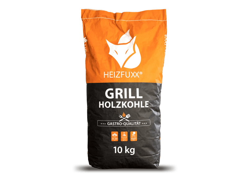 Heizfuxx Grillholzkohle in Gastro-Qualität 10kg x 36 Sack 360kg Palette