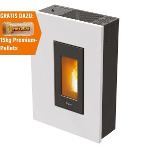 PEGASO Pelletofen Madison Stahl Weiß 5,3 kW mit Automatik