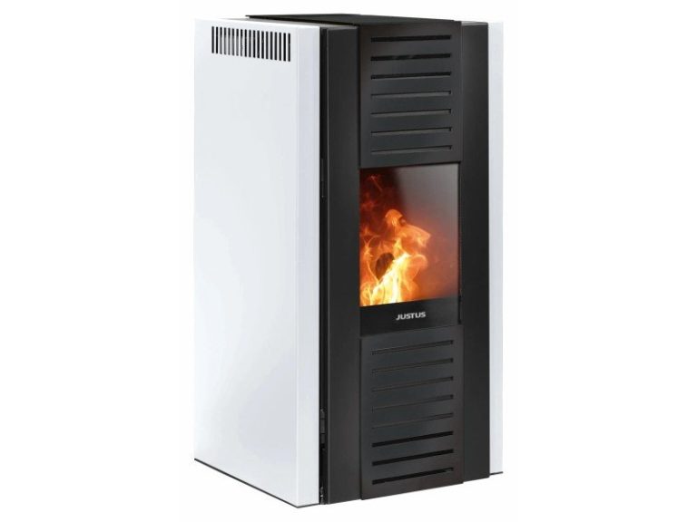 Justus Pelletofen Sirkos 2.0 Stahl Seidenweiß 6 kW mit Automatik