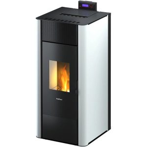 Freepoint Pelletofen Tesis Stahl Weiß 22,8 kW wasserführend