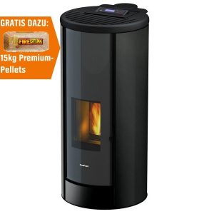 Freepoint Pelletofen Breeze Stahl Schwarz 9,1 kW mit Automatik