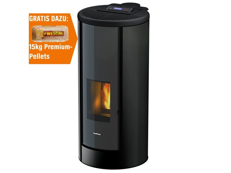 Freepoint Pelletofen Breeze Stahl Schwarz 9,1 kW mit Automatik