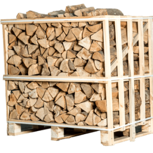 Halbpalette Kaminholz Esche kammergetrocknet – Holzscheite 25 cm – 1,02 m³ – hohe Heizleistung