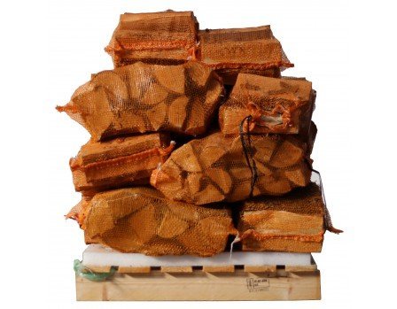 Trockenes Birken-Kaminholz 25 cm – 15 Säcke mit je 8 kg